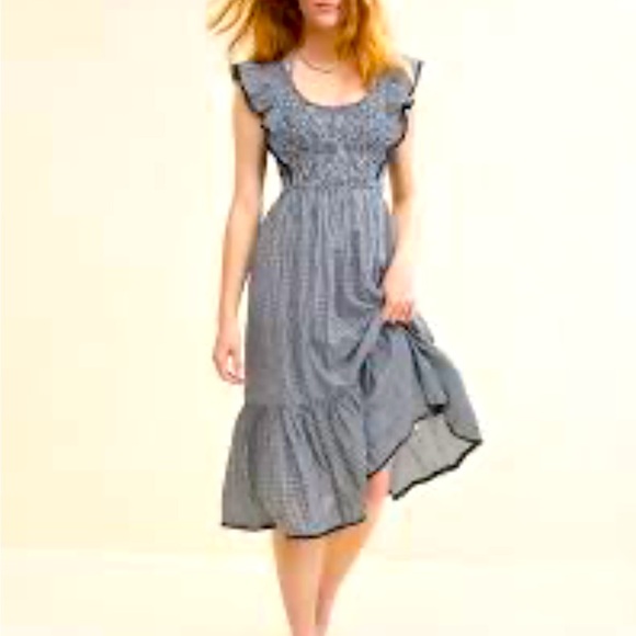 Aerie womans Black Ruffle midi Dress size S - Picture 1 of 4